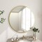 Modern Round Bathroom Wall Mirror with Metal Frame and HD Glass for Bedroom or Hallway